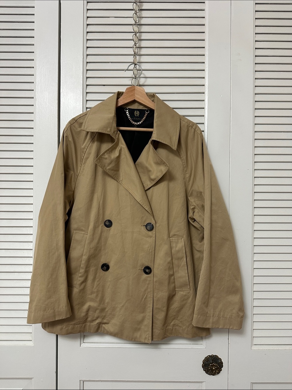 House of Harlow 1960 Tan Double-Breasted Trench Jacket